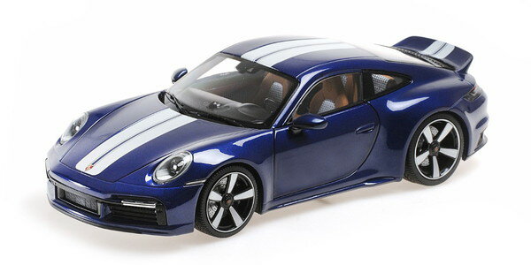【送料無料】　MINICHAMPS 1/18 ポルシェ 911 (992) スポーツ クラシック 2022 ブルーメタリック/ストライプ 完成品ダイキャストミニカー 110069202