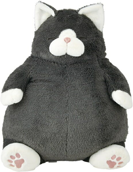 【送料無料】　抱き枕 ねこ肯定感 くろねこのまぐろ Lサイズ　全長約38cm　ぽっちゃり猫の抱き枕　ねこ..