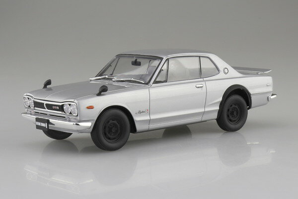 　　アオシマ 1/24 楽プラ スナップカー No.01-SI KPGC10 スカイラインHT 2000GT-R 1970 シルバー プラモデル