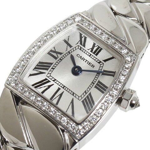 カルティエ Cartier ミニラドーニャ WE60085G WG ダイヤベゼル クオーツ レディース 腕時計【中古】