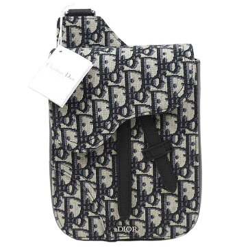 【先着順!最大3万円OFFクーポン!5/1~】クリスチャン・ディオール Christian Dior サドルポーチ 1ADPO171YKY ベージュ×ブラック メンズ ボディバッグ【中古】