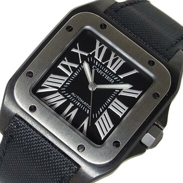 カルティエ Cartier サントス100LM カーボン W2020010 自動巻き メンズ 腕時計【中古】
