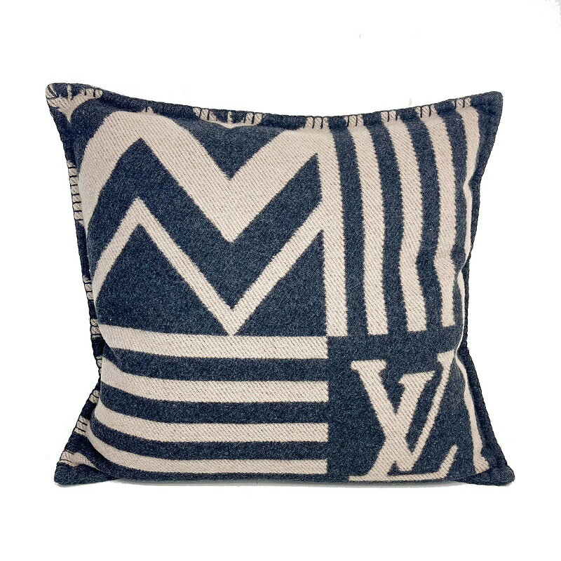 ルイ・ヴィトン LOUIS VUITTON ジャガードクッション ウール/カシミヤ グレージュ/ブ ユニセックス その他小物【中古】のサムネイル