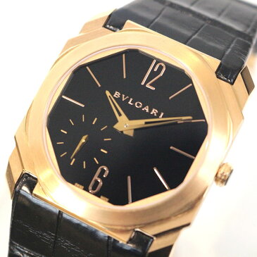 ブルガリ BVLGARI オクト フィニッシモ BGOP40BGLXT ブラック 手巻き PG/革 メンズ【中古】