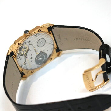 ブルガリ BVLGARI オクト フィニッシモ BGOP40BGLXT ブラック 手巻き PG/革 メンズ【中古】