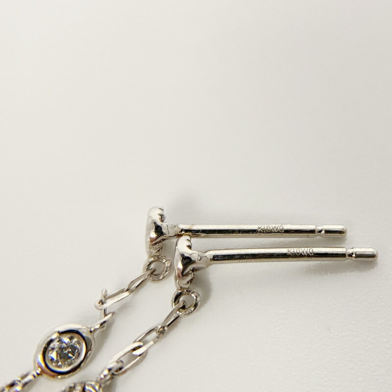 ダイヤモンドピアスK18WGジュエリー【中古】