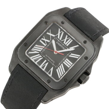 カルティエ Cartier サントス100LM カーボンウォッチ WSSA0006 メンズ 腕時計【中古】