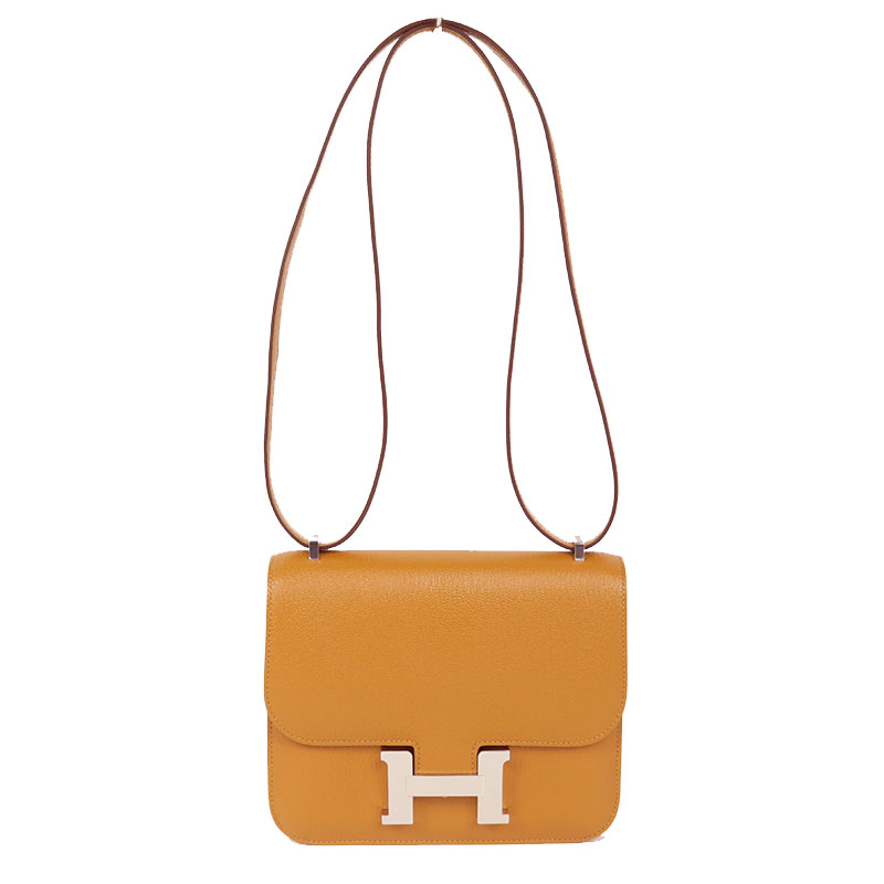 エルメス HERMES コンスタンス ミニ Z刻 キャラメル シルバー金具 レディース ショルダーバッグ【中古】