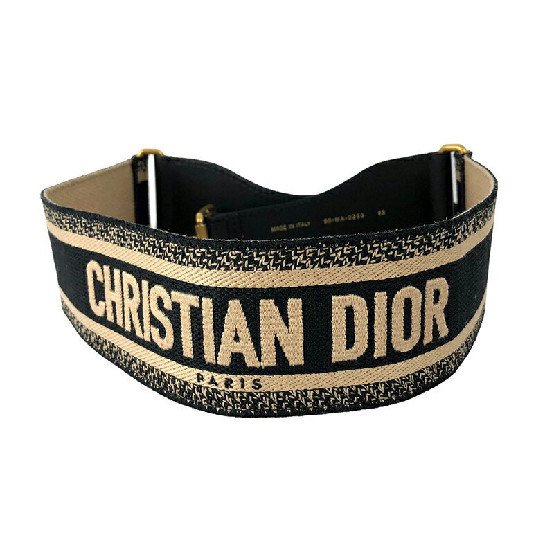 クリスチャン・ディオール Christian Dior CHRISTIAN DIOR ベルト エンブロイダリー ブラック 85 レディース【中古】