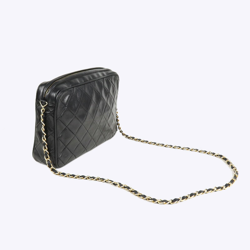 シャネル CHANEL フリンジ チェーンショルダーバッグ ブラック ゴールド金具 レディース ショルダーバッグ【中古】