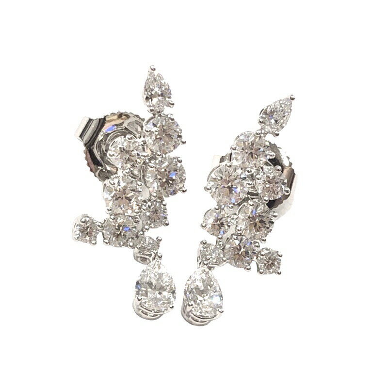 ハリーウィンストン HARRY WINSTON スパークリングクラスター ダイヤピアス Pt950プラチナ ジュエリー【中古】