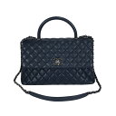 【1/1〜 先着順★最大3万円OFFクーポン＆1日限定ポイント2倍！】シャネル CHANEL ココハンドル29 ブルー アンティークシルバー金具 レディース ショルダーバッグ【中古】