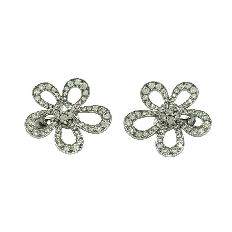 【6/1〜 先着順！最大3万円OFFクーポン＆1日限定ポイント2倍♪】ヴァンクリーフ＆アーペル Van Cleef & Arpels フラワーレース イヤリング K18WG ジュエリー【中古】のサムネイル