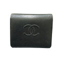 シャネル CHANEL コンパクトウォレット A70796 ブラック レディース 三つ折り財布【中古】