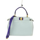 フェンディ FENDI ピーカブーミニ 8BN244 68H F02T6 ブルー×パープル レザー レディース ハンドバッグ【中古】