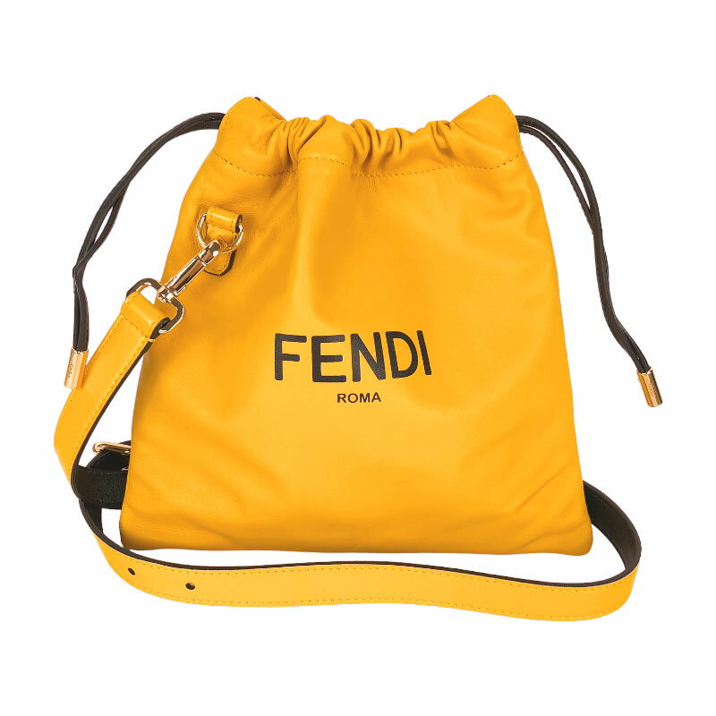 フェンディ FENDI スモールポーチ 7VA510 イエロー レディース ショルダーバッグ【中古】