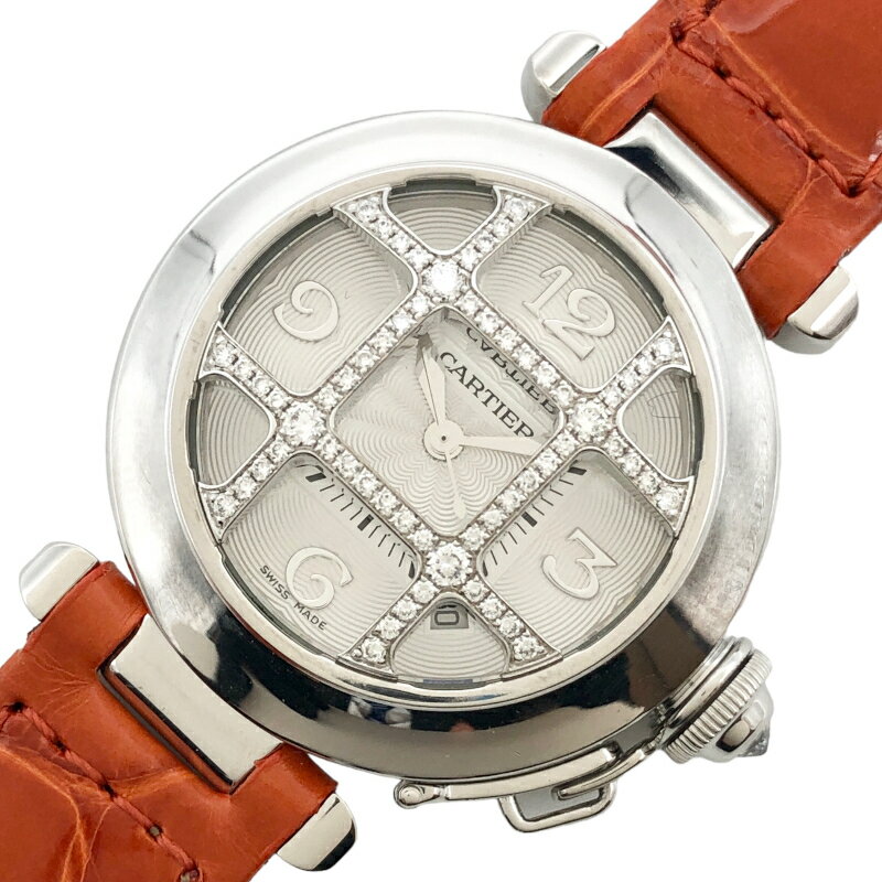 カルティエ Cartier パシャ WJ116136 シルバー K10ホワイトゴールド K18WG 自動巻き レディース 腕時計【中古】