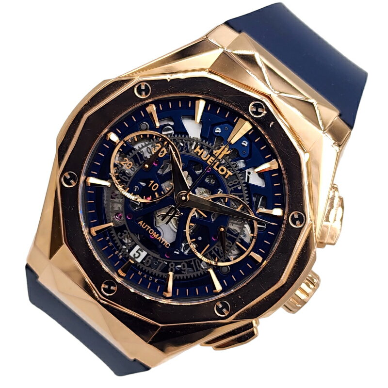 ウブロ HUBLOT アエロ・フュージョン クロノグラフ オーリンスキー キングゴールド ブルー 525.OX.5180.RX.ORL21 ブルー メンズ 腕時計【中古】