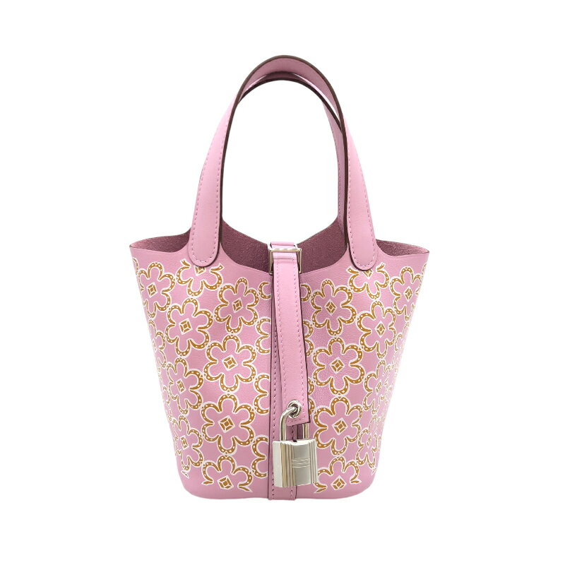 【20時〜 お買い物マラソン開催！5と10はポイント2倍】エルメス HERMES ピコタンロック マイクロ ラッキーデイジー U刻 モーブシルベストル/シルバー金具 レディース トートバッグ【中古】のサムネイル