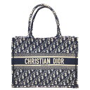 クリスチャン・ディオール Christian Dior ブックトート M1296ZRIW-M928 ネイビー オブリーク・キャンバス レディース トートバッグ【中古】