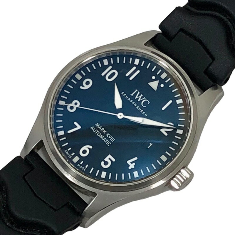 インターナショナルウォッチカンパニー IWC パイロットウォッチ マーク18 IW327009 ブラック文字盤 SS/ラバーストラップ(社外) メンズ 腕時計