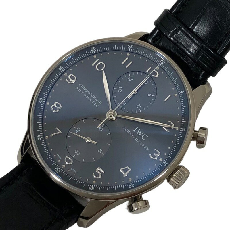 インターナショナルウォッチカンパニー IWC ポルトギーゼ クロノグラフ IW371431 グレー文字盤 K18WG/レザーストラップ(アリゲーター) メンズ 腕時計