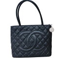 シャネル CHANEL 復刻トート A01084 SV金具 キャビアスキン ハンドバッグ【中古】