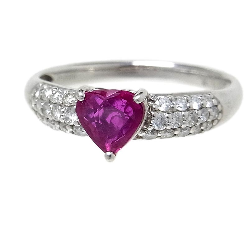 【中古】ハートシェイプルビーダイヤ...