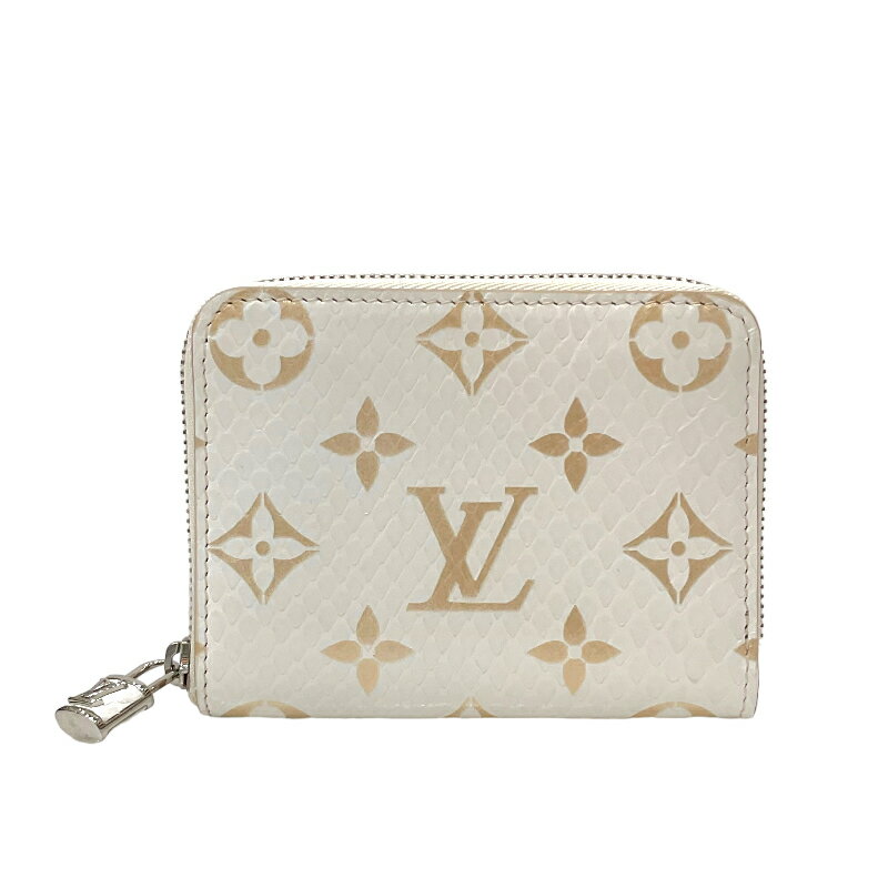 ルイ・ヴィトン LOUIS VUITTON ジッピー・コインパース N97726 ホワイト×ゴールド モノグラム・パイソン レディース コインケース【中古】