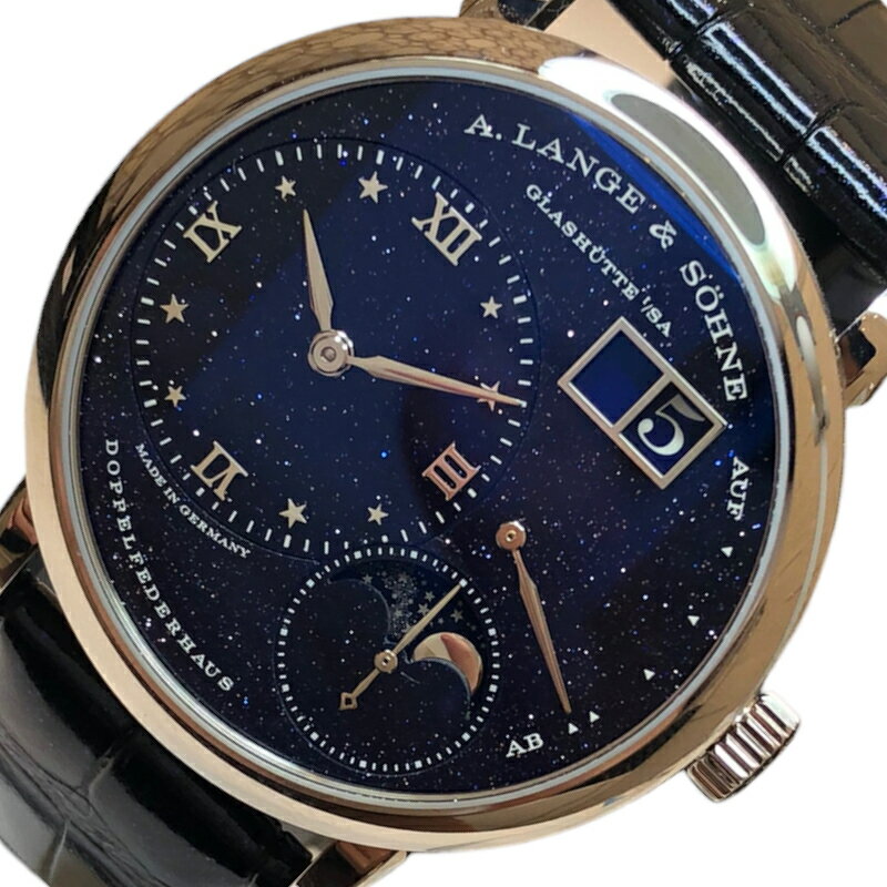 ランゲ＆ゾーネ A.LANGE&SOHNE リトルランゲムーンフェイズ LS1823AX/182.086 ブルー K18ホワイトゴールド K18WG ユニセックス 腕時計【中古】