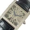 カルティエ Cartier タンクMC HPI00634 グレー K18WG/革ベルト 手巻き メンズ 腕時計【中古】