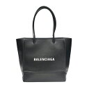 バレンシアガ BALENCIAGA ショッピングトートXXS 597858 ブラック レザー レディース トートバッグ【中古】