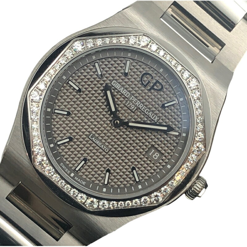 ジラール・ペルゴ GIRARD PERREGAUX ロレアート 34mm 80189D11A231-11A グレー ステンレススチール、 56個のブリリアントカット ダイヤモンド(計約  0.82 ct) レディース 腕時計【中古】