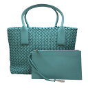 ボッテガ・ヴェネタ BOTTEGA VENETA スモールカバ ライトブルー ラムスキン レディース ハンドバッグ【中古】