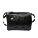 シャネル CHANEL ココマーク ウエストバッグ ブラック シャンパンゴールド金具 ラムスキン レディース ウエストバッグ【中古】
