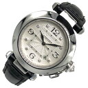 カルティエ Cartier パシャ32 8Pダイヤモンド WJ107556 シルバー K18WG/社外ベルト 自動巻き レディース 腕時計【中古】