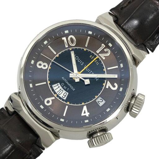 【★最大30,000円OFFクーポン★9/1〜9/11】ルイ・ヴィトン LOUIS VUITTON タンブール レヴェイユGMT Q1151 ブラウン文字盤 SS 自動巻き メンズ 腕時計【中古】 【★最大30,000円OFFクーポン★9/1〜9/11】ルイ・ヴィトン LOUIS VUITTON タンブール レヴェイユGMT Q1151 ブラウン文字盤 SS 自動巻き メンズ 腕時計【中古】