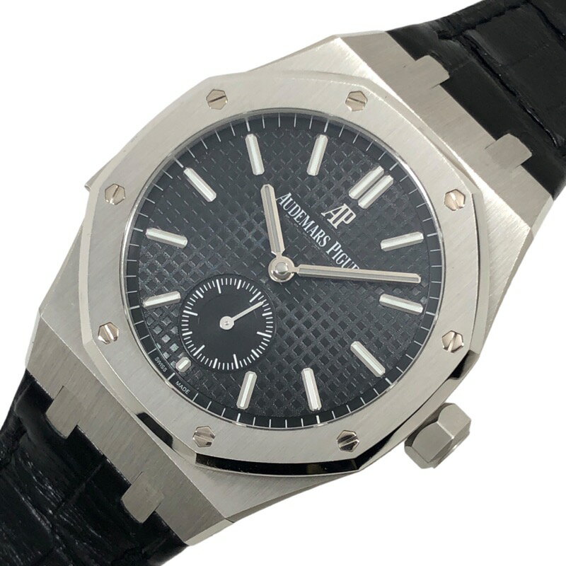 オーデマ・ピゲ AUDEMARS PIGUET ロイヤルオーク ミニッツリピーター スーパーソヌリ 26591PT.OO.D002CR.01 ブラック文字盤 PT/レザーストラップ 手巻き メンズ 腕時計【中古】