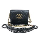 シャネル CHANEL CHANEL19 チェーンコインパース AP1787 30番 ブラック ゴールド金具/シルバー金具 ラムスキン レディース ポーチ【中古】