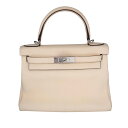 エルメス HERMES ケリー28 内縫い U刻 ナタ/シルバー金具 トリヨンクレマンス レディース ハンドバッグ【中古】