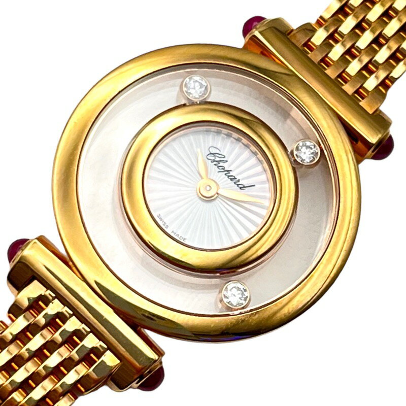 ショパール Chopard ハッピーダイヤモンド　ホワイトシェル 204780-5401 K18ピンクゴールド レディース 腕時計【中古】