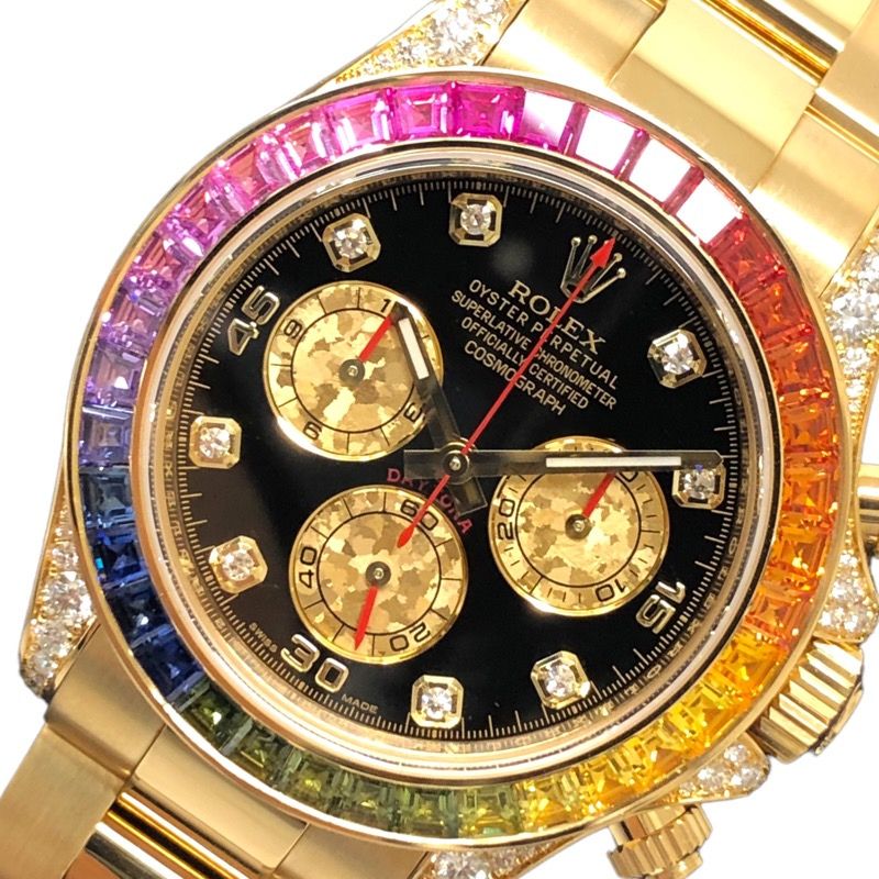 ロレックス ROLEX コスモグラフ デイトナ レインボー 116598RBOW K18イエローゴールド 自動巻き メンズ 腕時計【中古】