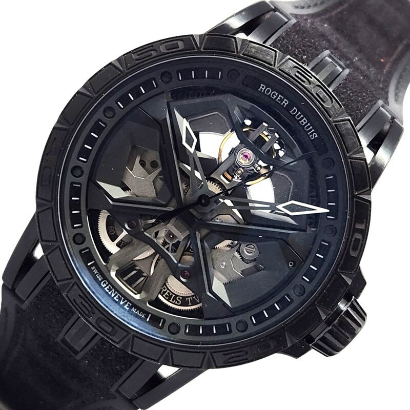 ロジェ・デュブイ ROGER DUBUIS エクスカリバー スパイダー ウラカン DBEX0829 ブラック チタン/ラバーストラップ 自動巻き メンズ 腕時計【中古】