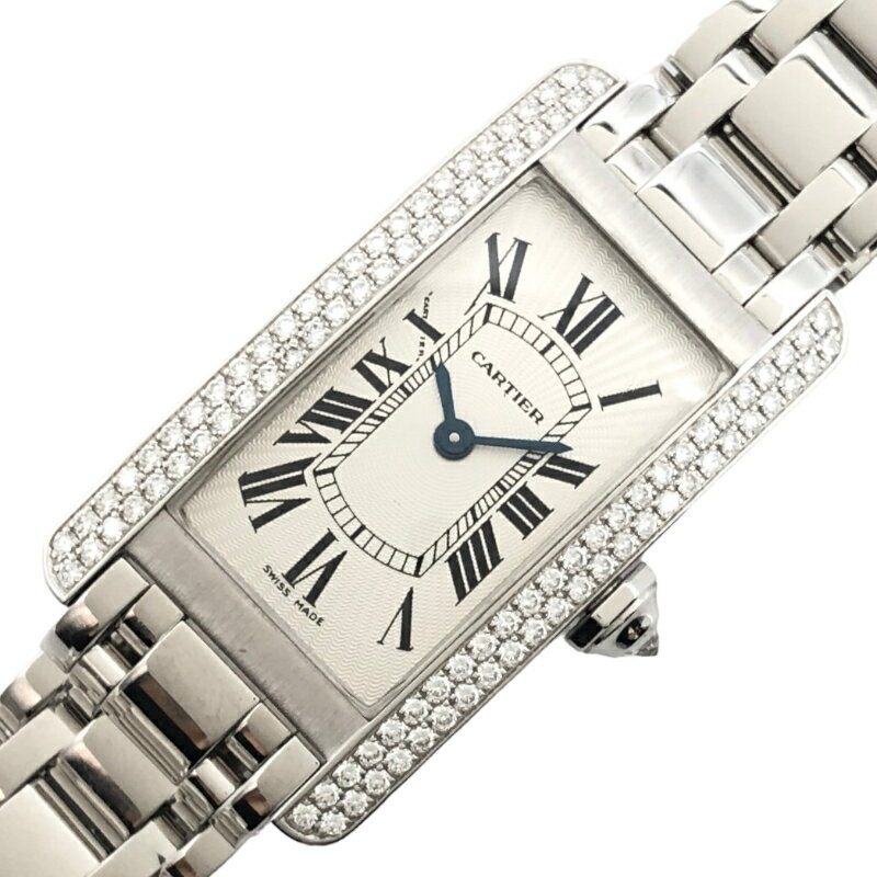 カルティエ Cartier タンクアメリカンSM WB7018L1 シルバー K18WG レディース 腕時計【中古】