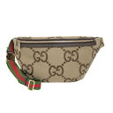 グッチ GUCCI ジャンボGG ベルトバッグ 696031 ブラウン キャンバス レディース ボディバッグ【中古】