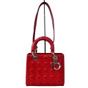 クリスチャン・ディオール Christian Dior レディディオールミディアム エナメル レディース ハンドバッグ【中古】(4)