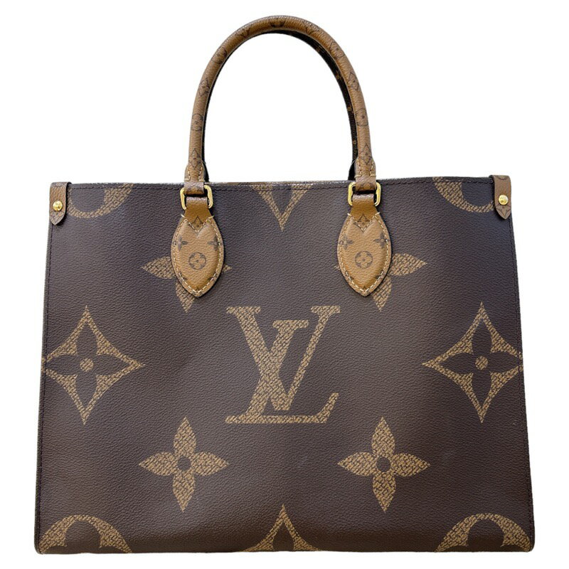 ルイ・ヴィトン LOUIS VUITTON オンザゴーMM M45321 ブラウン　ゴールド金具 モノグラム・ジャイアント ユニセックス ハンドバッグ【中古】