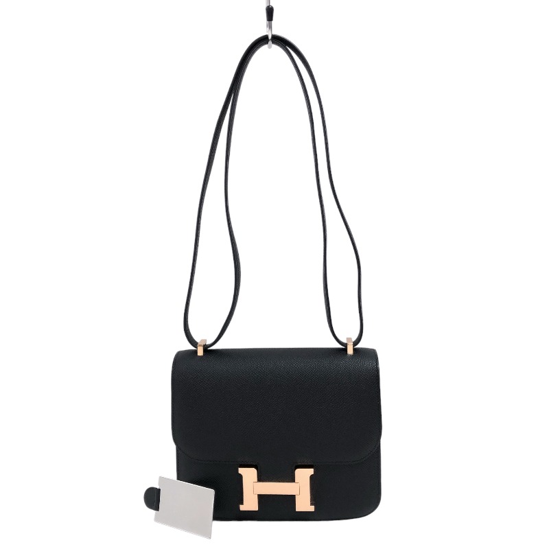 エルメス HERMES コンスタンス3 ミニ B刻 ブラック ピンクゴールド金具 エプソン レディース ショルダーバッグ【中古】