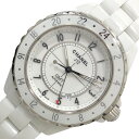 シャネル CHANEL J12 GMT H2126 ホワイト文字盤 ホワイトセラミック メンズ 腕時計【中古】