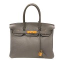 エルメス HERMES バーキン30 Y刻 エタン ピンクゴールド金具 トゴ レディース ハンドバッグ【中古】